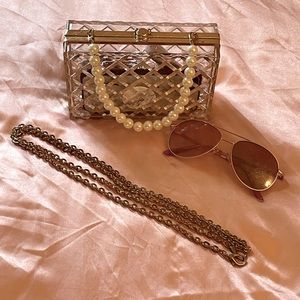 Pearl handled transparent handbag!!!